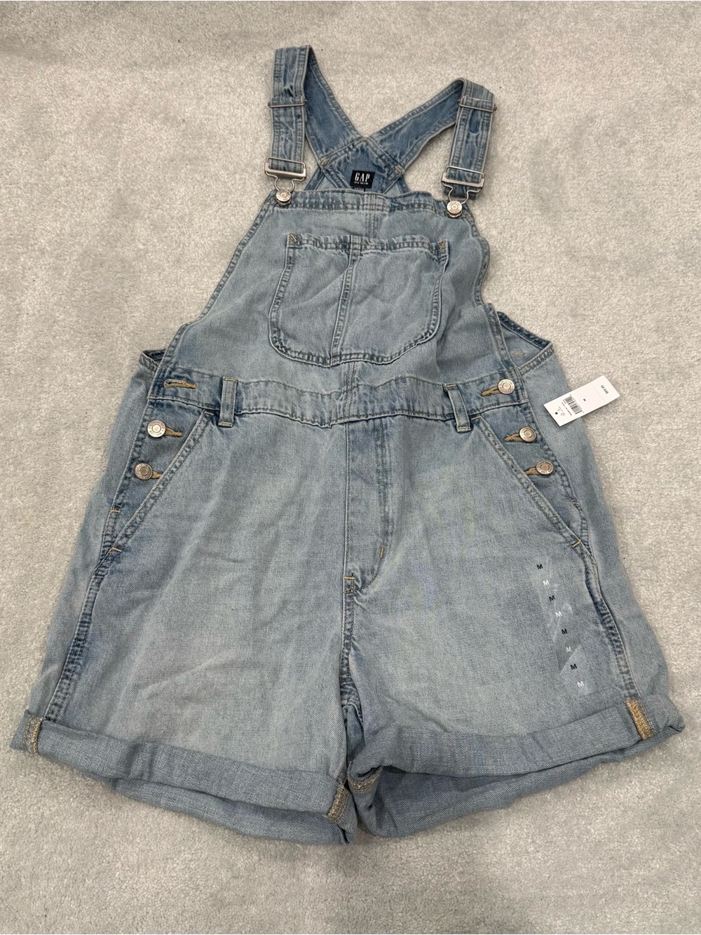 GAP Denim Light Blue Short Overalls